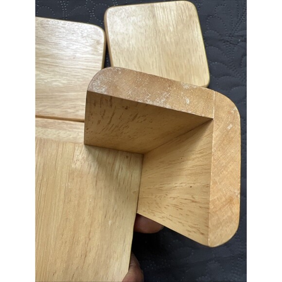 Drink Coasters Wooden Thailand Circle Spiral Design Set Of 8 With Base Home Bar - Picture 7 of 7